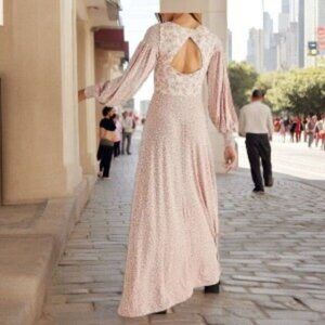 Free People Love Story Floral-Print Maxi Dress Tea Combo XS NWT